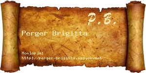 Perger Brigitta névjegykártya